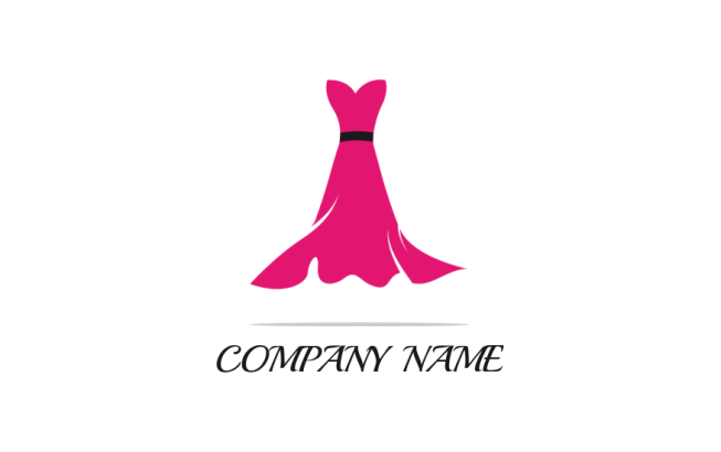 apparel logo image long evening dress with belt - logodesign.net