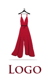 long red dress icon on hanger 
