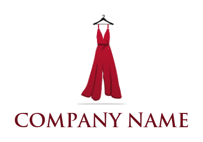 design an apparel logo long red dress on hanger - logodesign.net