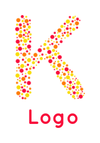 alphabet logo lots of circles forming Letter K