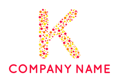 alphabet logo lots of circles forming Letter K