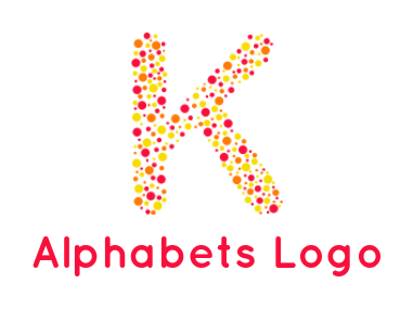 alphabet logo lots of circles forming Letter K