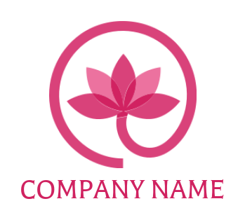 create a spa logo circle stem lotus flower nature - logodesign.net