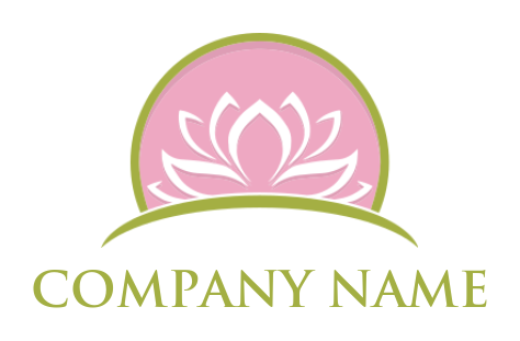 generate a spa logo lotus flower inside semi circle