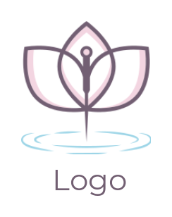 lotus outline with acupuncture needle in center icon