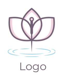 spa logo acupuncture needle in lotus