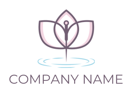 spa logo acupuncture needle in lotus