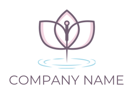 spa logo acupuncture needle in lotus