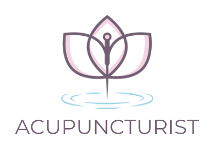 spa logo acupuncture needle in lotus