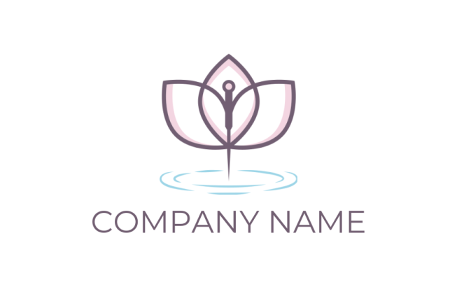 spa logo acupuncture needle in lotus