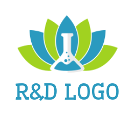 design a medical logo lotus with chemical flask