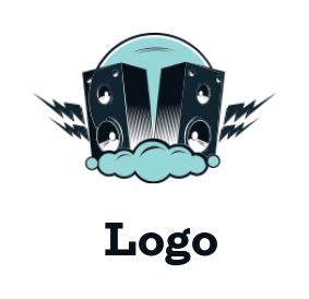 music logo maker loudspeakers on clouds - logodesign.net