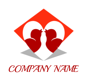 matchmaking logo birds in heart inside rhombus