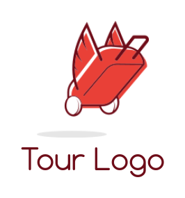 travel logo icon luggage with wings and wheels - logodesign.net