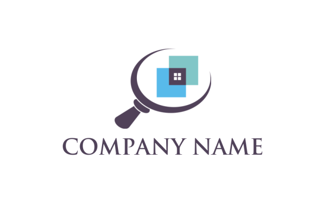 property logo window in magnifying glass