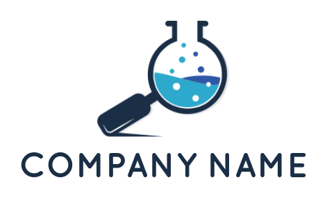 create a magnifying glass form chemical flask