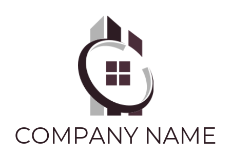 real estate logo window in magnifying glass