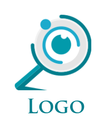 HR logo magnifying glass in abstract circles
