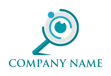 HR logo magnifying glass in abstract circles