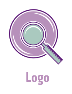 alphabets logo magnifying glass forming Letter O