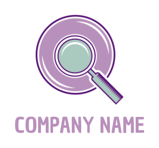 alphabets logo magnifying glass forming Letter O