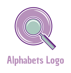 alphabets logo magnifying glass forming Letter O