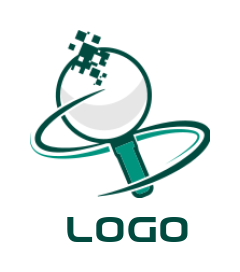 research logo magnifying glass with pixel swoosh