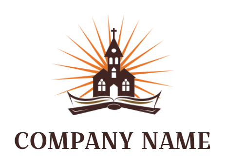 make a religious logo symbol church with bible