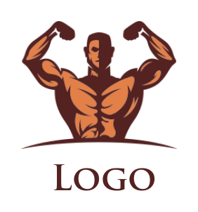 generate a fitness logo male bodybuilder torso - logodesign.net