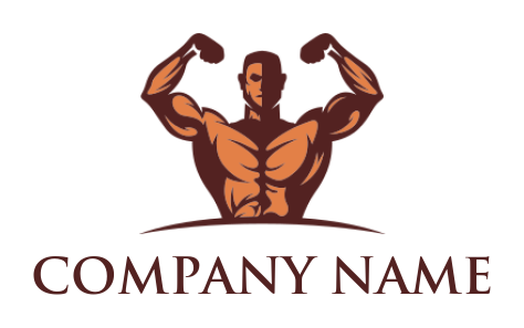 generate a fitness logo male bodybuilder torso - logodesign.net