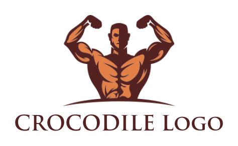 generate a fitness logo male bodybuilder torso - logodesign.net