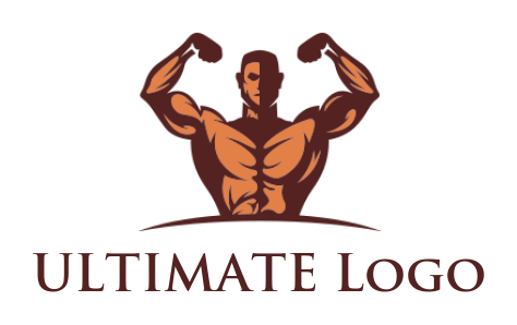 generate a fitness logo male bodybuilder torso - logodesign.net