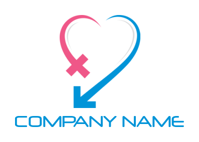 matchmaking logo icon male female sign creating abstract heart shape 