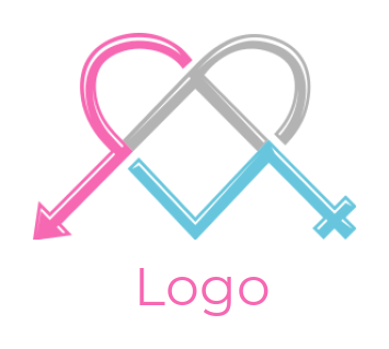 design a dating logo male female sign in heart shape