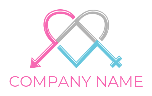 design a dating logo male female sign in heart shape
