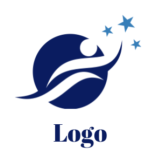 make an employment logo man athlete with star
