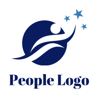 make an employment logo man athlete with star