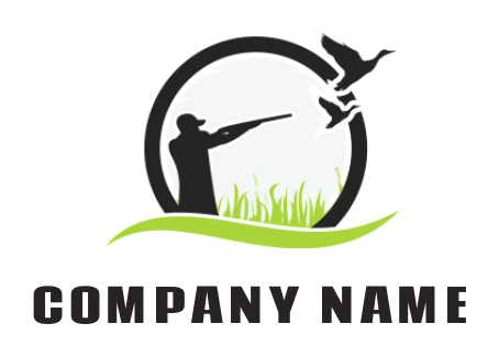 make a pet logo Man Hunting Duck - logodesign.net