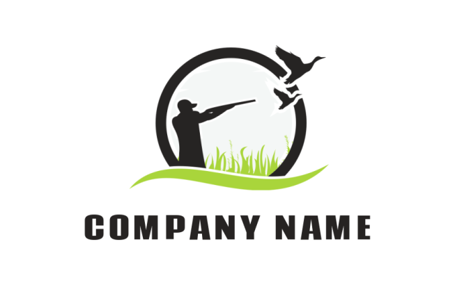 make a pet logo Man Hunting Duck - logodesign.net
