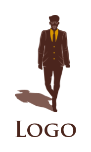 make a fashion logo man in tweed suit with barrett