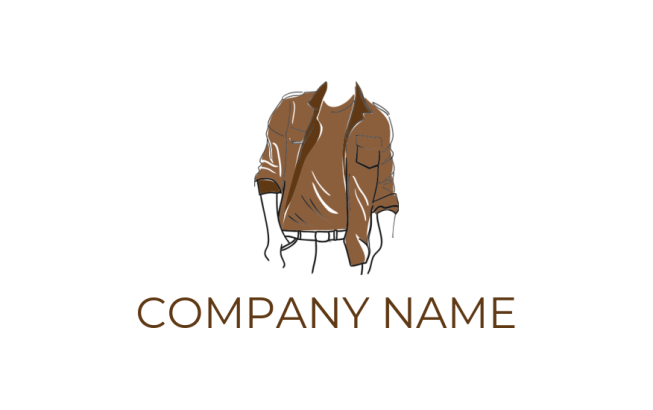 design an apparel logo man torso wearing t-shirt and jacket