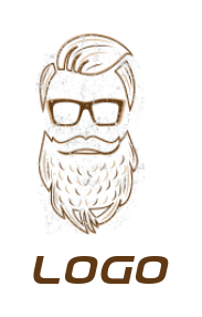 beauty logo online man with beard and glasses - logodesign.net