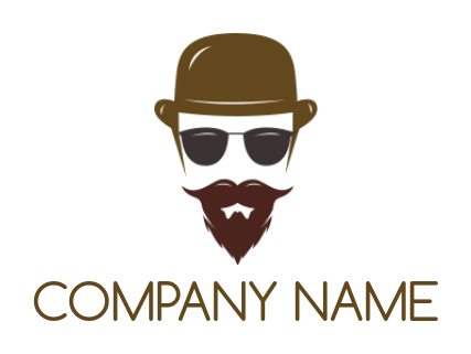 man with beard wearing hat and sunglasses logo generator