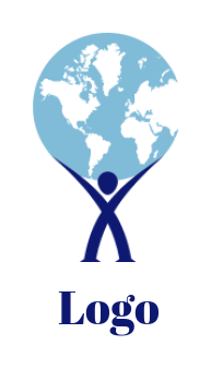 employment logo maker man with globe - logodesign.net