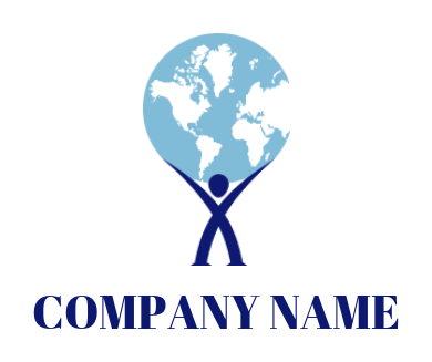 employment logo maker man with globe - logodesign.net