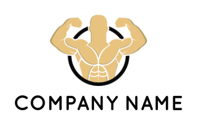 fitness logo template man with muscular body