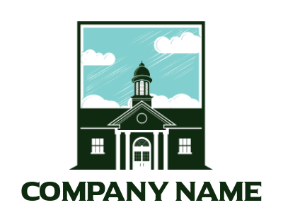 real estate logo of mansion windows dome