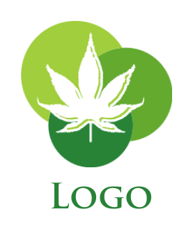medical logo online marijuana leaf in overlapping circles - logodesign.net