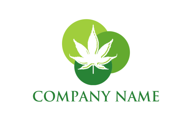 medical logo online marijuana leaf in overlapping circles - logodesign.net