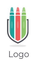 design an education logo markers inside shield
